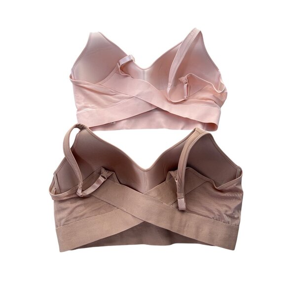 Rhonda Shear 2 Pack Molded Cup Bra with Wrap Back Size 1X Pink Beige 622.10 - Picture 3 of 10